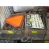 Image 1 : 2 BOXES OF MISC. - SIGNS, CABLE, SLING, HAMMERS, ETC.