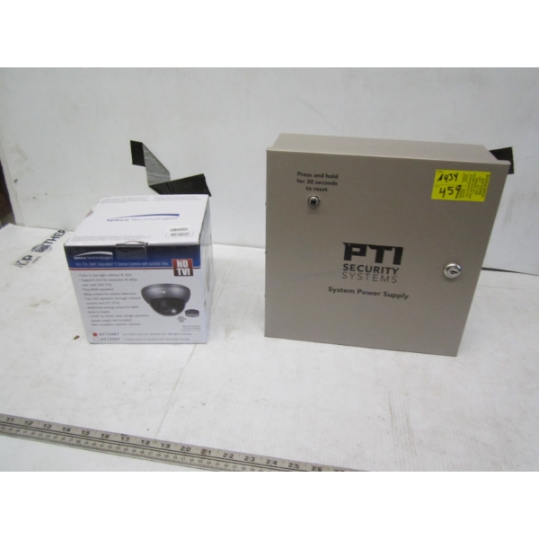 PTI SECURITY SYSTEM POWER SUPPLY & A TEA DOME CAMERA IN BOX