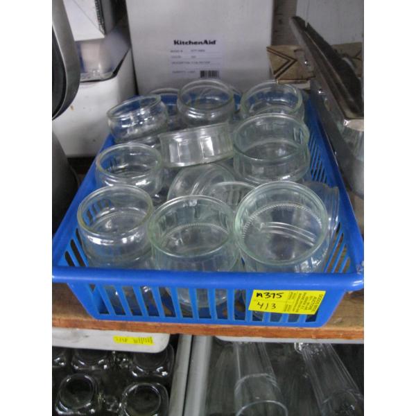 BASKET OF ASST. SM. GLASS DISHES