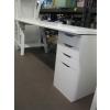 Image 3 : IKEA DESK W/4 DRAWER CABINET, ADJUSTABLE HEIGHT SAWHORSE STANDS & DESK TOP