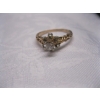 Image 3 : LADIES 10KT RING W/DIAMOND, 3.5G, SZ 8 1/4