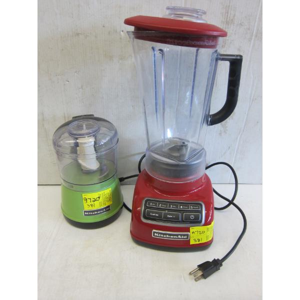 RED KITCHEN AID BLENDER & GREEN KITCHEN AID FOOD CHOPPER