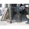 Image 1 : BLACK CHAIN-LINK GATE W/POLES & HARDWARE
