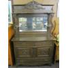 Image 1 : ANTIQUE MIRRORED BACK SIDEBOARD W/BEVEL EDGE MIRROR