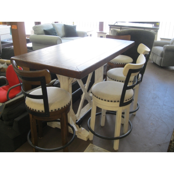 HIGH TOP TABLE W/4 BAR STOOLS