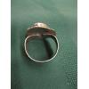 Image 2 : SILVER RING W/RED CORAL STONE, SZ 14