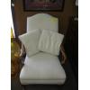 Image 1 : UPHOLSTERED OFF WHITE CHAIR W/CUSHIONS