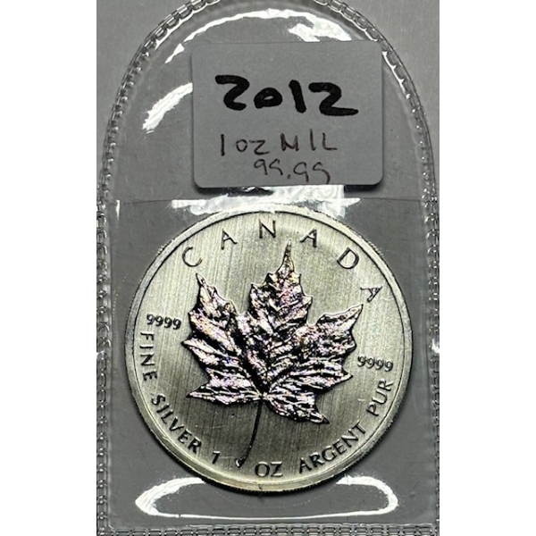 2012 CDN 1 OZ. .999 SILVER MAPLE LEAF COIN (TAX EXEMPT)