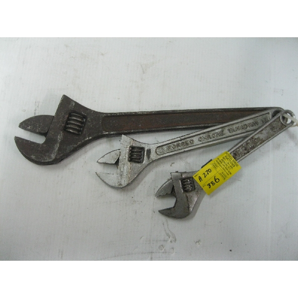 3 CRESCENT WRENCHES