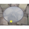 Image 2 : ROUND GLASS TOP PATIO TABLE W/4 FOLDING PATIO CHAIRS
