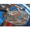 Image 3 : PLASTIC BIN W/ASST. SAWS, CLAMPS, MISC. TOOLS, ETC.