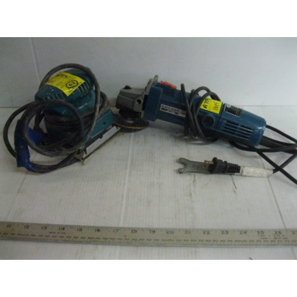 MAKITA PALM SANDER & A CHICAGO ELECTRIC ANGLE GRINDER