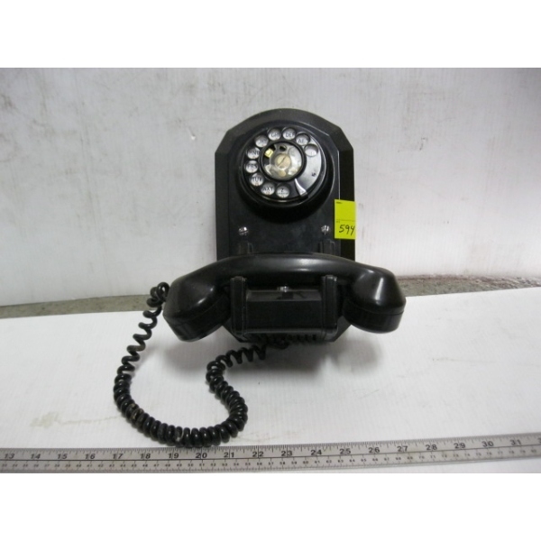 BLACK BAKELITE WALL MOUNT TELEPHONE