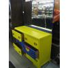 Image 1 : VINTAGE MIRRORED DRESSER PAINTED YELLOW, BLUE & RED