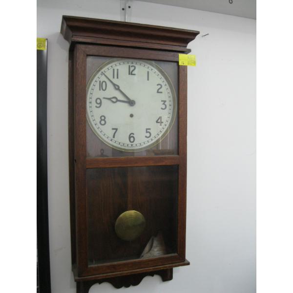 WOOD CASED WIND UP CLOCK BY ARTHUR PEQUEGNAT CLOCK CO. CANADA