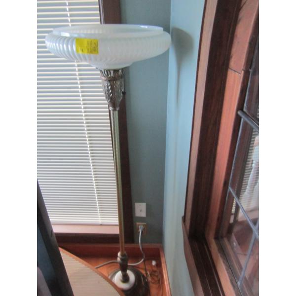 BRASS & GLASS FLOOR LAMP