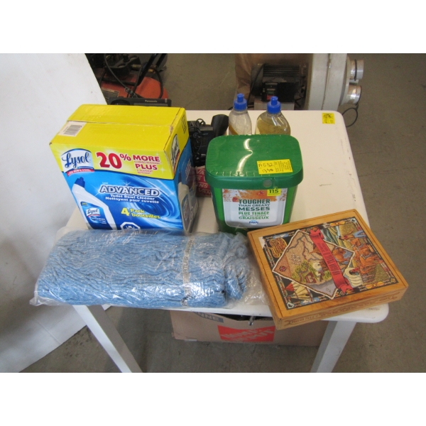 MISC. DISHWASHER CLEANER, TOILET BOWL CLEANER, MOPHEAD, TELEPHONES, ETC.