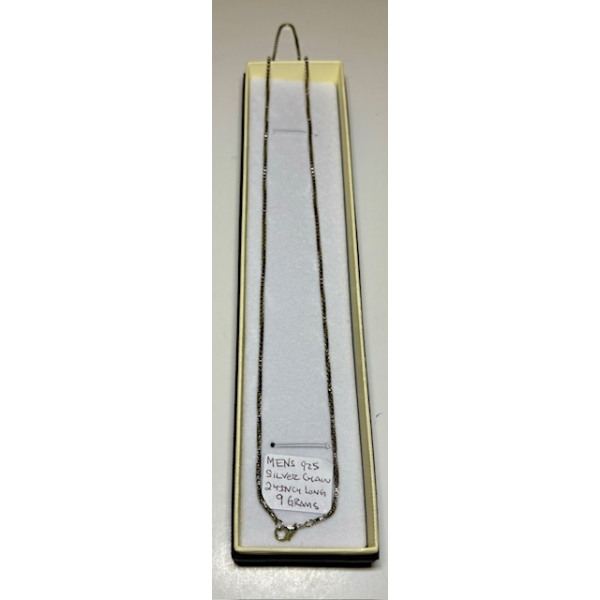 MENS .925 SILVER CHAIN, 9G, 24"