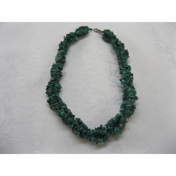 GENUINE MALACHITE & STERLING NECKLACE