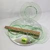 Image 6 : URANIUM GLASS PLATE SETS & 3 PC GRADUATING SIZE SET