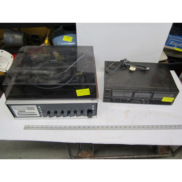 PANASONIC 8 TRACK STEREO W/TURNTABLE & TECHNICS DUAL CASSETTE DECK