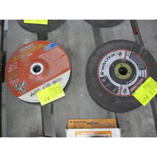 WALTER 7"X1/4"X7/8" GRINDING DISCS & ASST. 7"X1/4" GRINDING DISCS