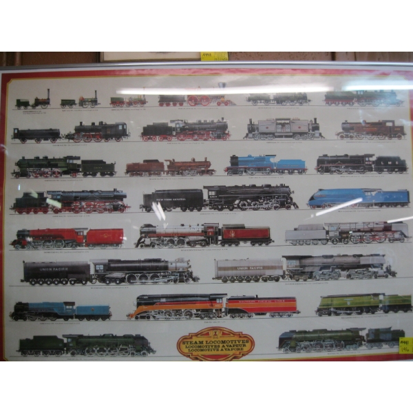 STEAM LOCOMOTIVES FRAMED PICTURE