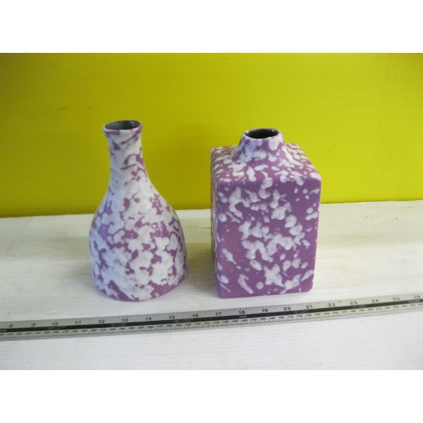 2 WEST GERMAN E&S FAT LAVA MCM VASES