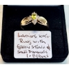 Image 1 : LADIES 10KT RING W/GREEN STONE & SM. DIAMONS, 1.8G, SZ 8
