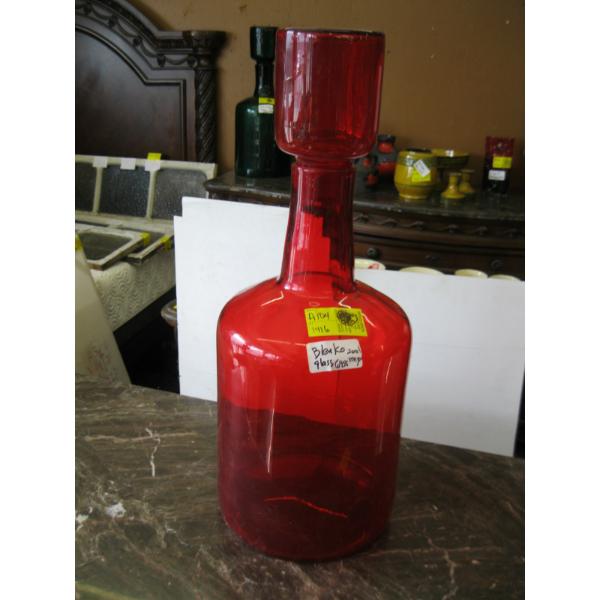 LG. RED GLASS BLENKO JOEL MEYER VASE