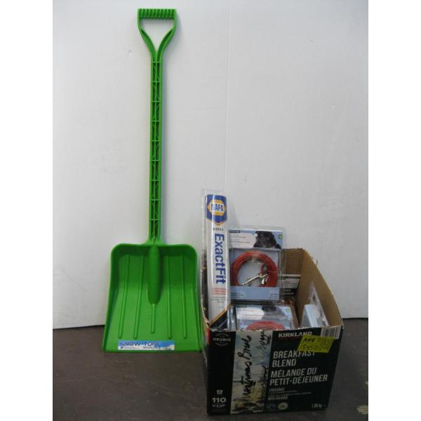 MISC. DOG CABLES, SHOVEL, ETC.