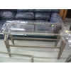 Image 5 : 4 PIECE GLASS & METAL COFFEE, END TABLES & HALL TABLE