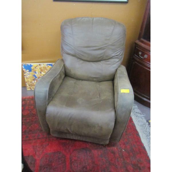 MATCHING BROWN UPHOLSTERED RECLINER