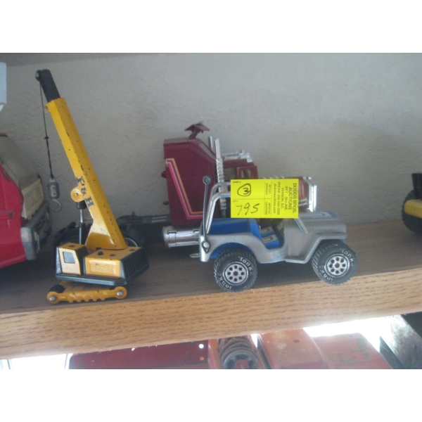3 TOYS - CRANE, SEMI TRUCK & JEEP