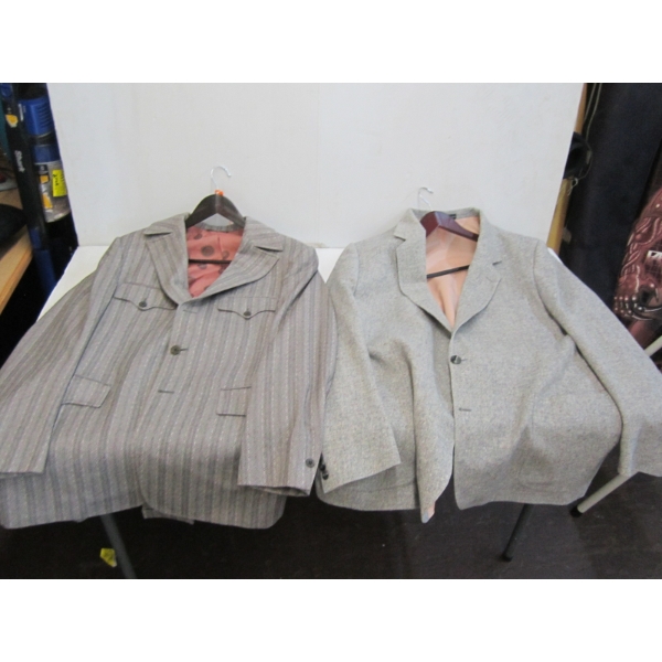 2 GREY DRESS COATS, SZ?