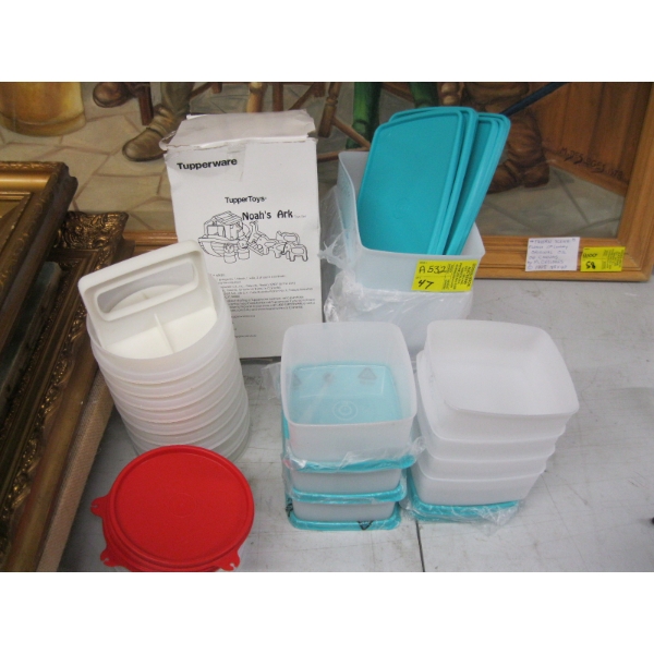 MISC. TUPPERWARE & NOAH'S ARK TOY