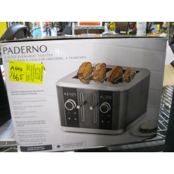 NEW PADERNO 4 SLICE TOASTER