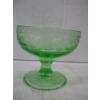 Image 4 : DEPRESSION GREEN GLASS PITCHER, 6 CUPS & 8 WINEGLASSES