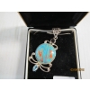 Image 2 : BLUE STONE MARKED .925 PENDANT & STERLING SILVER CHAIN
