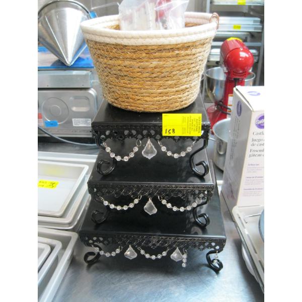 3 PIECE DECORATIVE DISPLAY STAND, ETC.