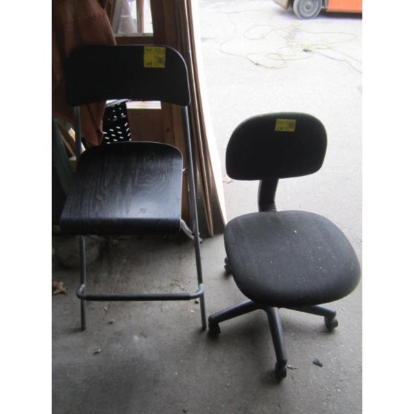 FOLDING STOOL & A DESK CHAIR