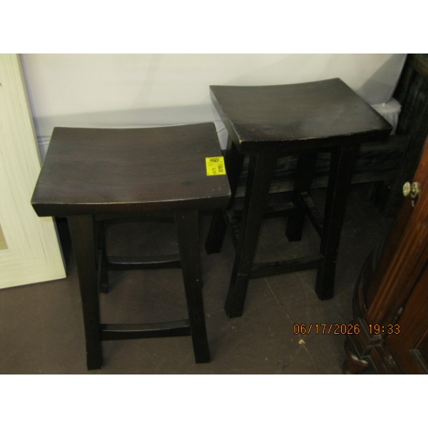 2 WOODEN STOOLS