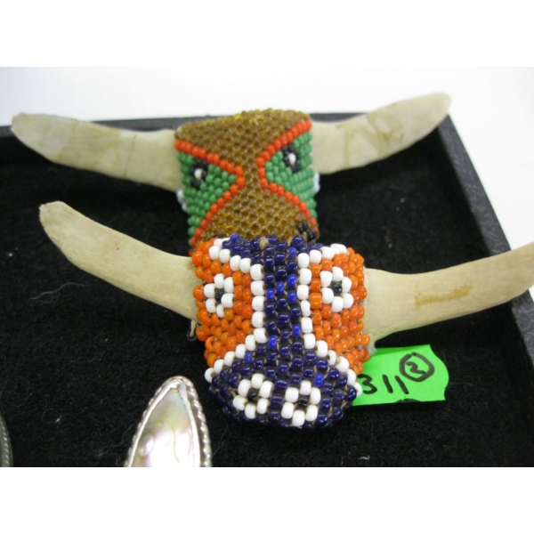 2 BEADED VERTEBRAE SCARF SLIDES