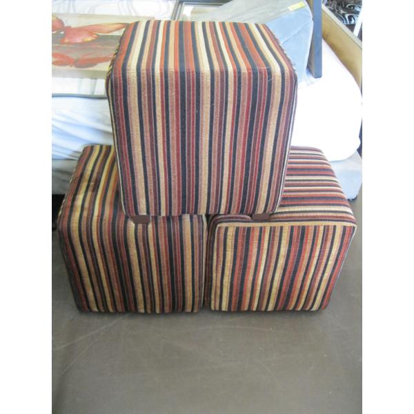 3 MCM SQUARE CUSHION STOOLS