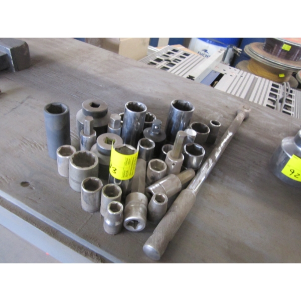 ASST. 1/2" DRIVE SOCKETS, VARIOUS BRANDS INCL. SNAP ON