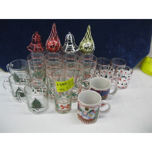 DECORATIVE CHRISTMAS GLASSES, ETC.