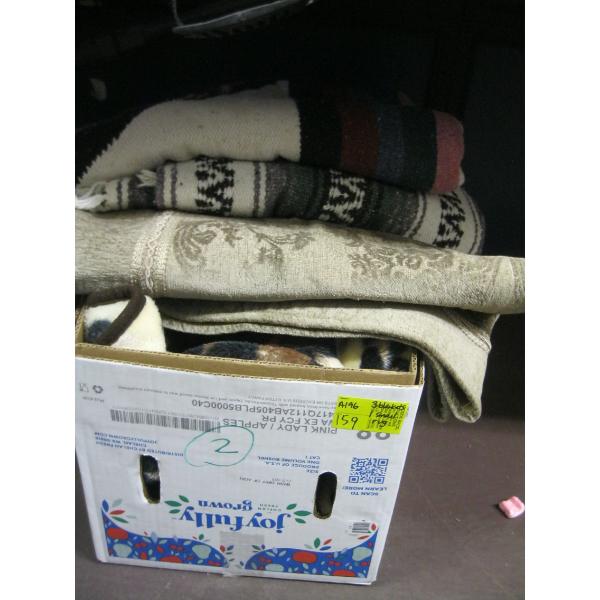 3 BLANKETS & A SM. RUG