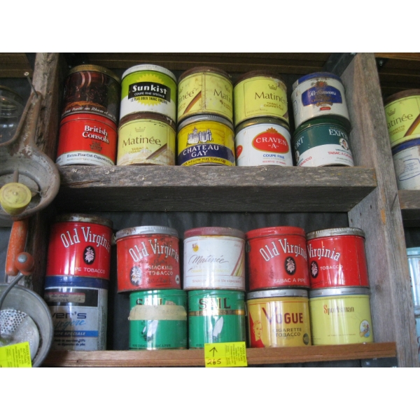 TOBACCO TINS - SOME WITHOUT LIDS