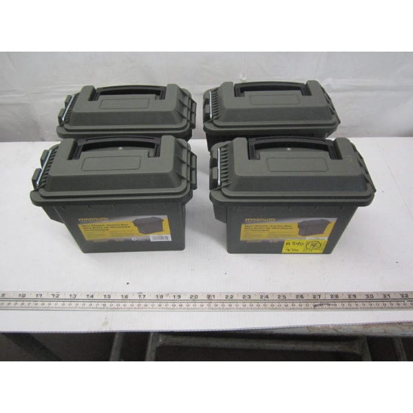 4 PLASTIC MINI AMMO BOXES