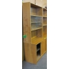 Image 2 : TEAK DISPLAY CABINET W/SLIDING GLASS DOORS & SLIDING CABINET DOORS